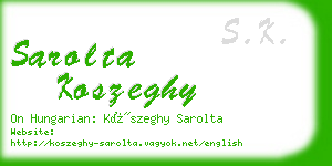 sarolta koszeghy business card